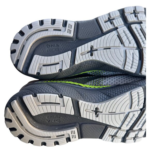 Brooks Adrenaline GTS 22 Mens Running Shoes Size 9 Gray & Neon Yellow - Picture 11 of 11